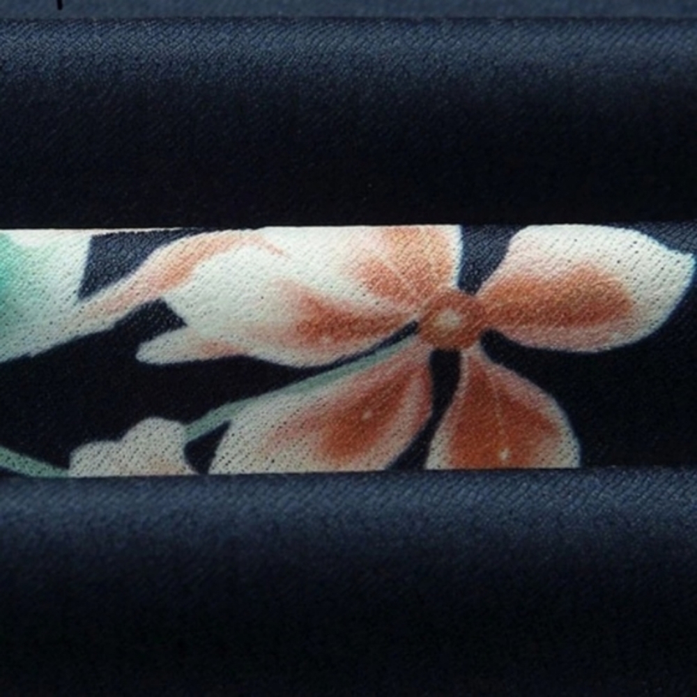 Navy Blue Maxi Floral Twist Halter Dress Print - Picture 4 of 4